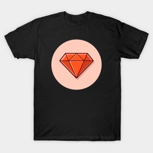 Diamond Cartoon Vector Icon Illustration T-Shirt